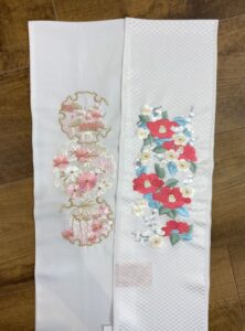 振袖刺繍半衿　色刺繍