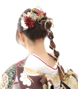 成人式振袖hらアレンジ、ポニーテールアレンジ