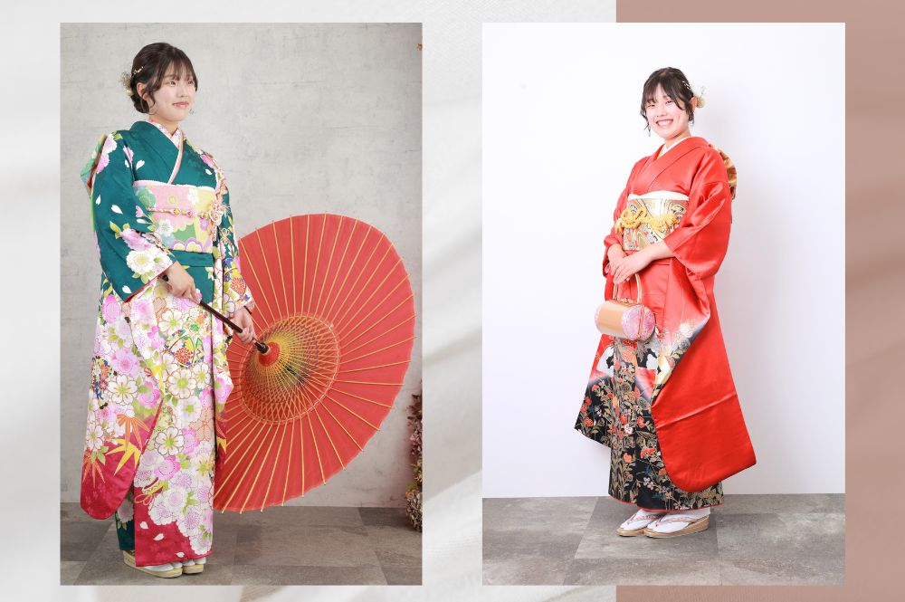 前撮り撮影会　レンタル振袖と、母振袖