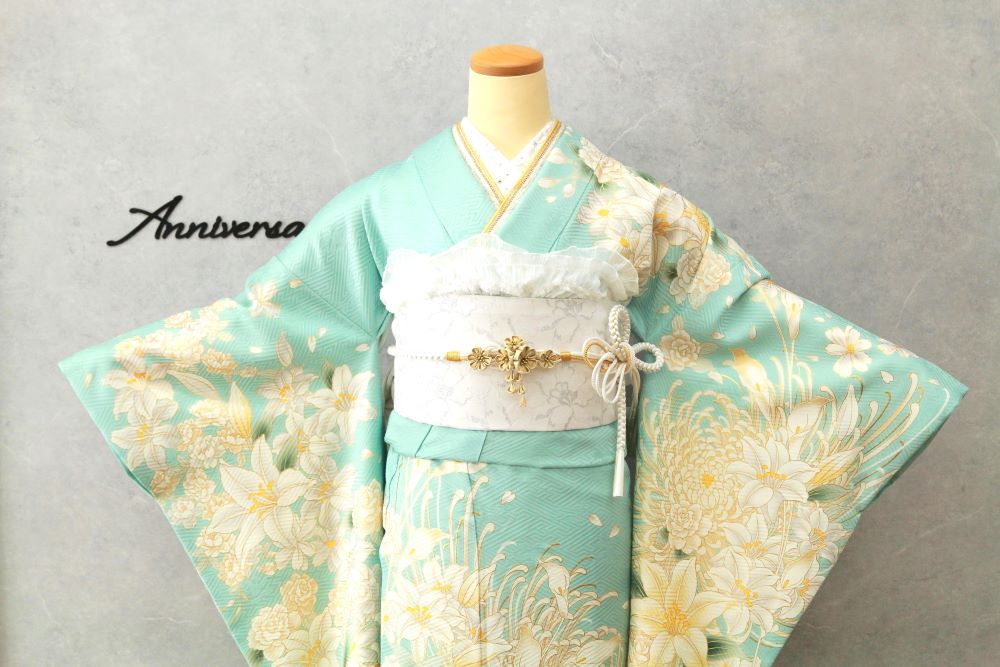 水色の振袖