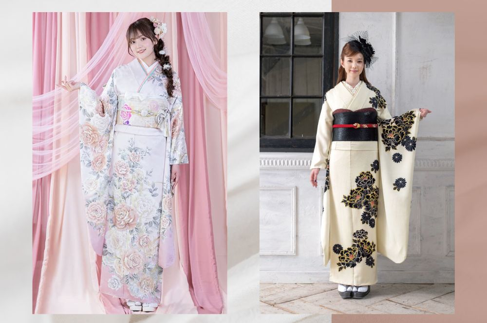 白の振袖 薄ピンクの振袖