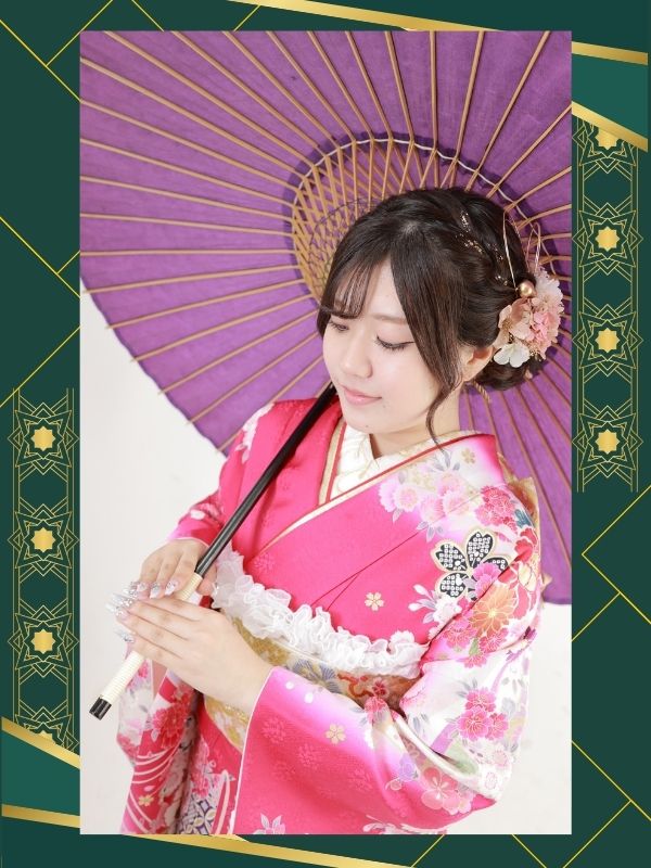 忍苦の振袖 ピンク